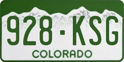 CO license plate 928KSG