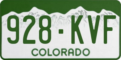 CO license plate 928KVF