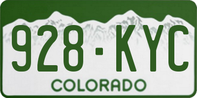 CO license plate 928KYC
