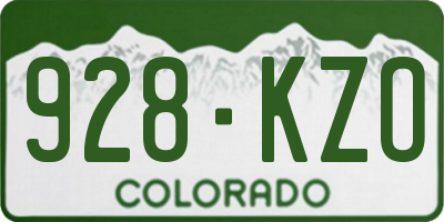 CO license plate 928KZO