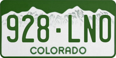 CO license plate 928LNO