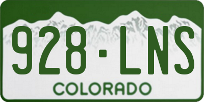CO license plate 928LNS