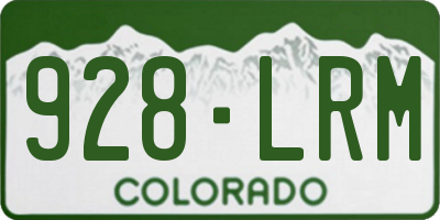CO license plate 928LRM