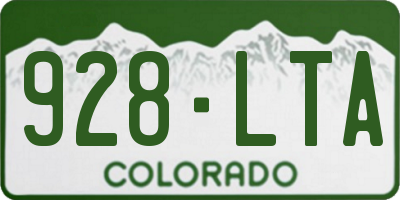 CO license plate 928LTA