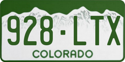 CO license plate 928LTX