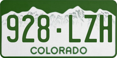 CO license plate 928LZH