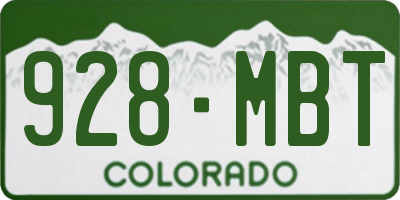 CO license plate 928MBT