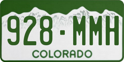 CO license plate 928MMH