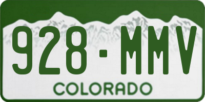 CO license plate 928MMV