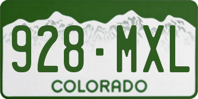 CO license plate 928MXL