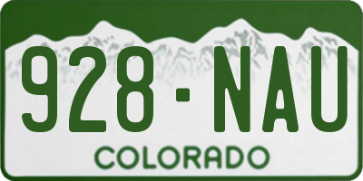 CO license plate 928NAU