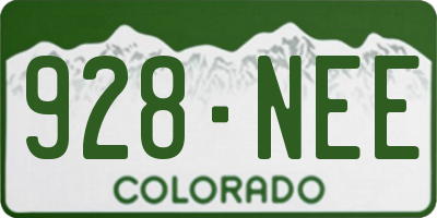 CO license plate 928NEE