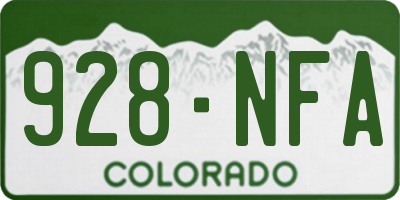 CO license plate 928NFA