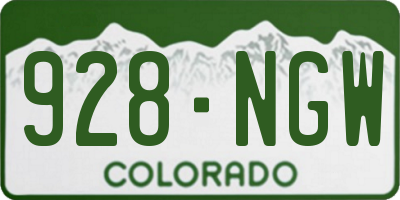 CO license plate 928NGW