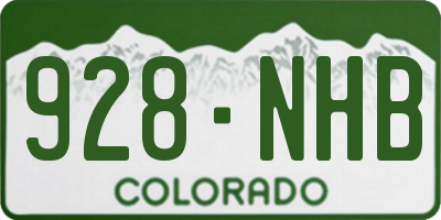 CO license plate 928NHB