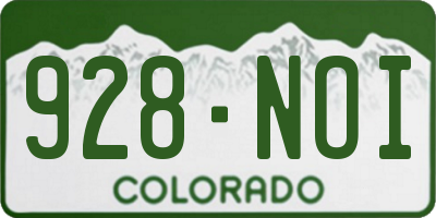 CO license plate 928NOI
