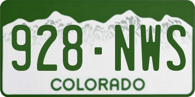CO license plate 928NWS