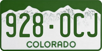 CO license plate 928OCJ