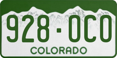 CO license plate 928OCO