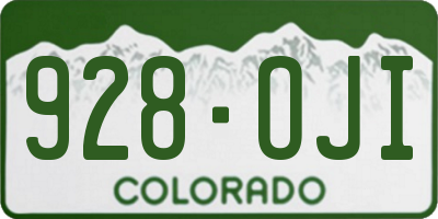CO license plate 928OJI