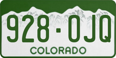 CO license plate 928OJQ