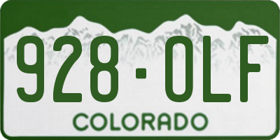 CO license plate 928OLF
