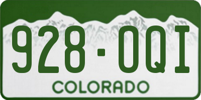CO license plate 928OQI