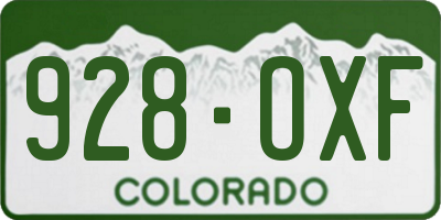CO license plate 928OXF