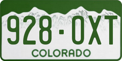 CO license plate 928OXT