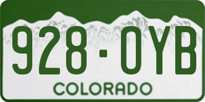 CO license plate 928OYB
