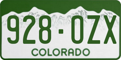 CO license plate 928OZX