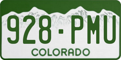CO license plate 928PMU