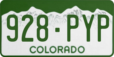 CO license plate 928PYP
