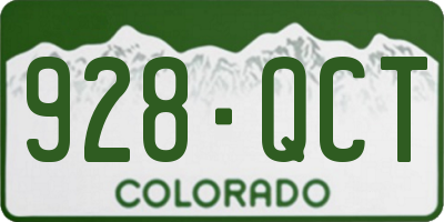 CO license plate 928QCT