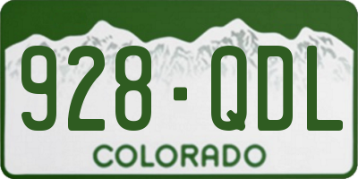 CO license plate 928QDL