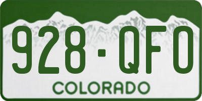 CO license plate 928QFO