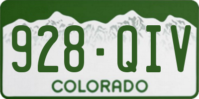 CO license plate 928QIV