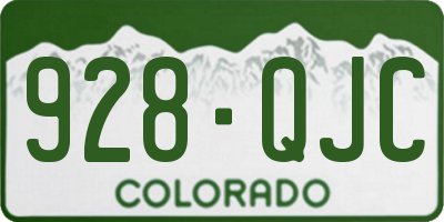 CO license plate 928QJC