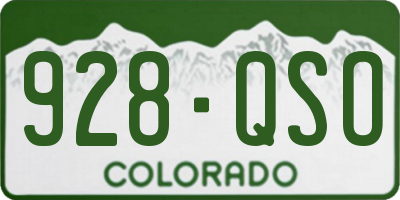 CO license plate 928QSO