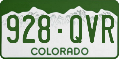 CO license plate 928QVR
