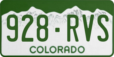 CO license plate 928RVS