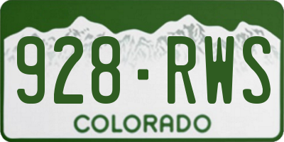 CO license plate 928RWS