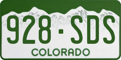 CO license plate 928SDS