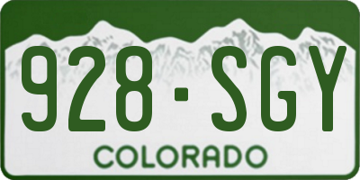 CO license plate 928SGY