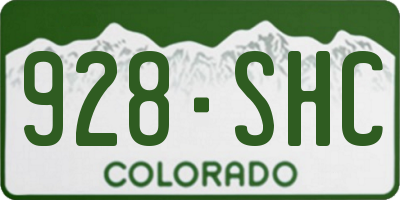CO license plate 928SHC