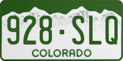 CO license plate 928SLQ