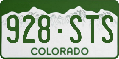 CO license plate 928STS
