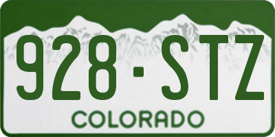 CO license plate 928STZ
