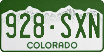 CO license plate 928SXN
