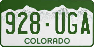 CO license plate 928UGA